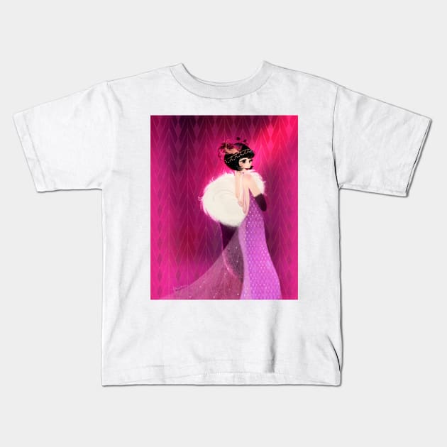 Fabulous Flapper Kids T-Shirt by nathsketch